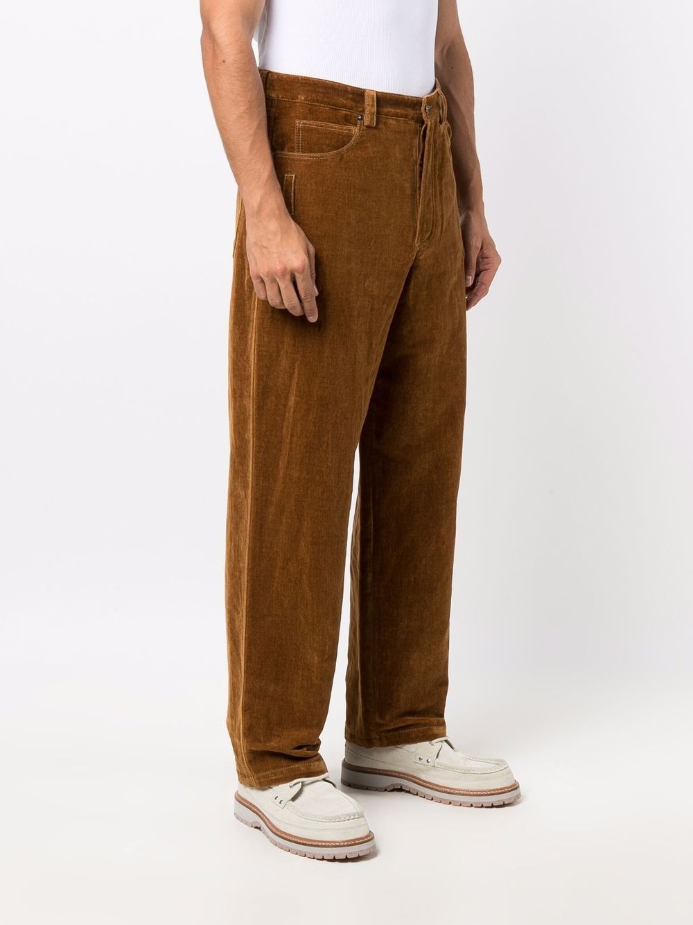 straight-cut velvet-effect trousers - 3