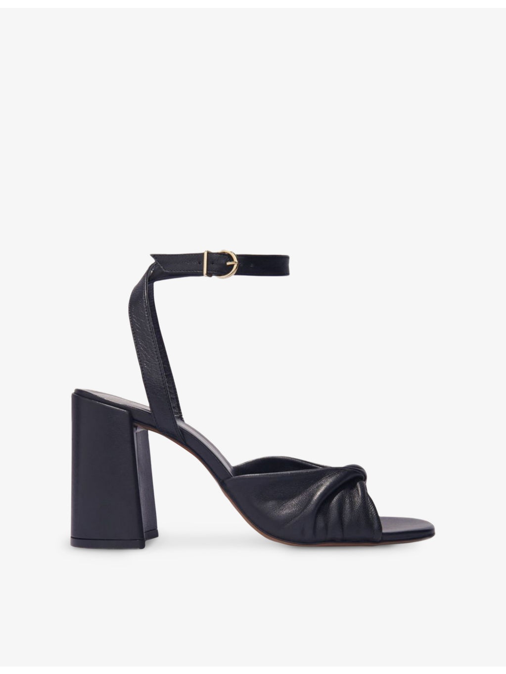 Twisted-Strap Leather Heeled Sandals - 1