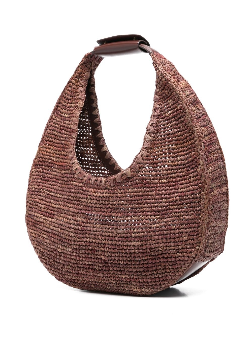 large moon raffia shoulder bag - 3