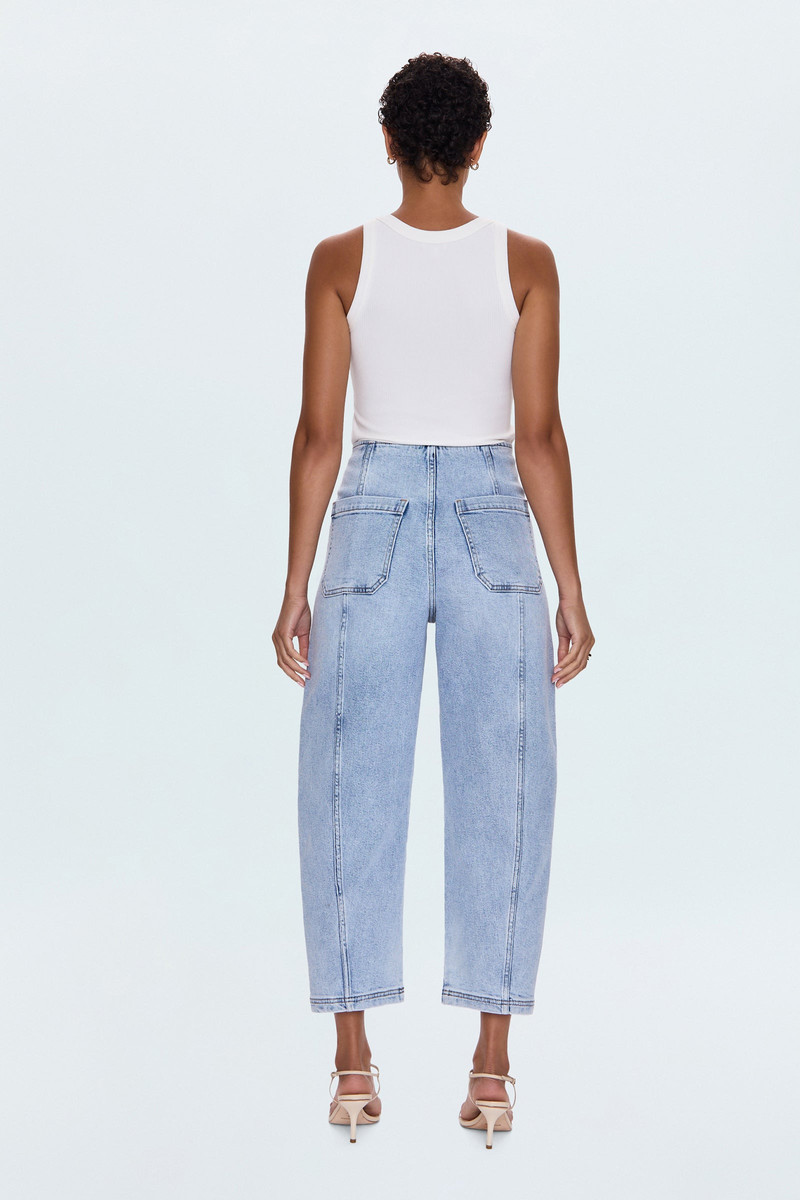 BLAIR HIGH RISE SEAMED BARREL JEAN - PRISTINE 6