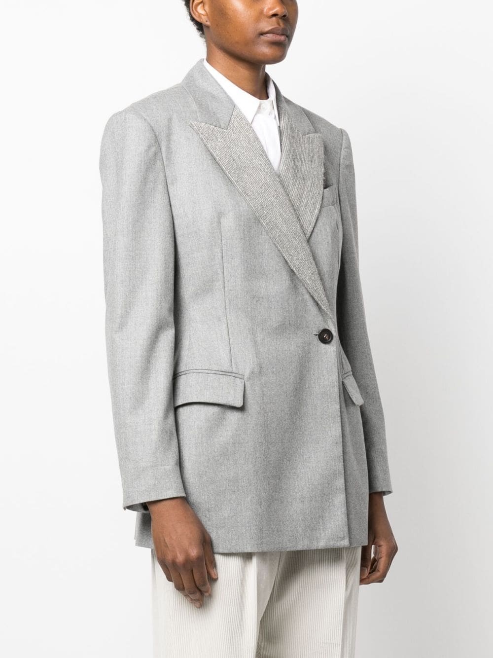 single-breasted button-fastening blazer - 3