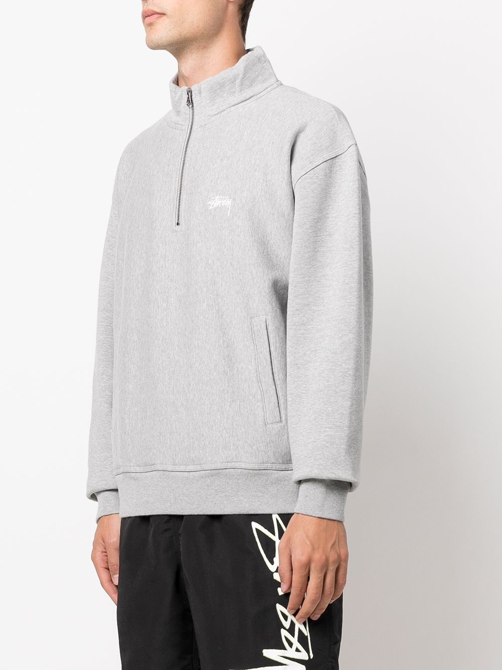 mock-neck zip-up sweatshirt - 3