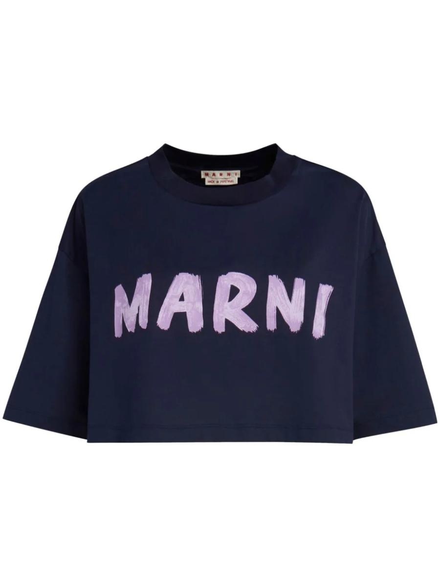 MARNI CROPPED T-SHIRT WITH PRINT - 1