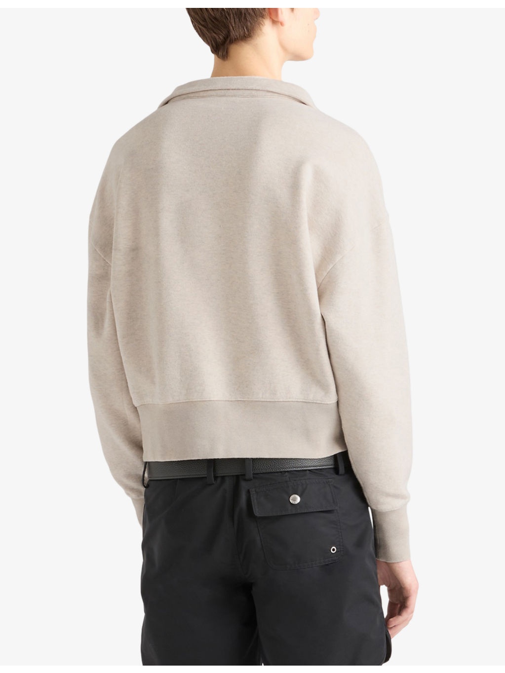 Logo-Print Long-Sleeve Cotton Polo Sweatshirt - 3