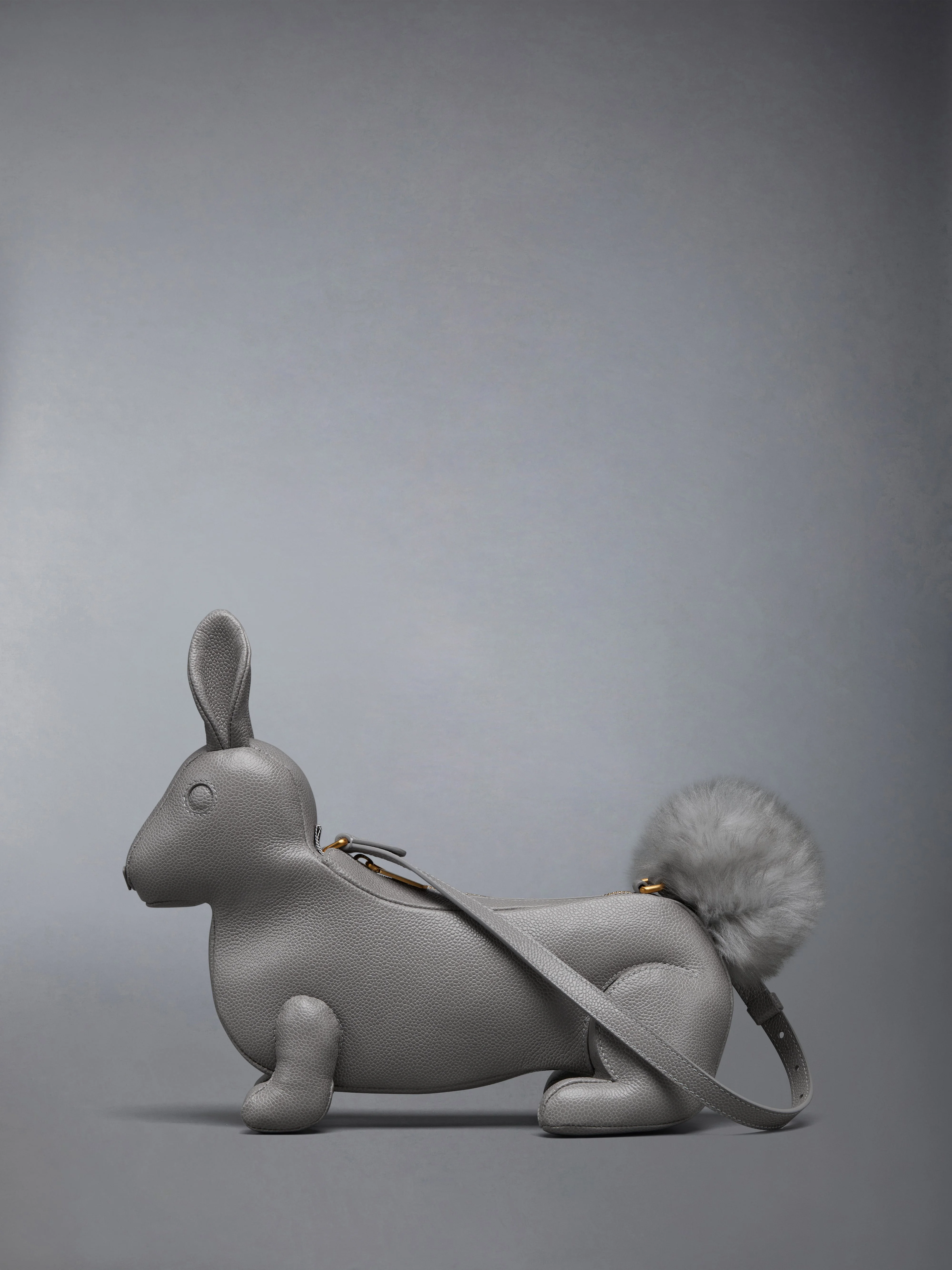 Pebble Grain Rabbit Baguette Bag - 1