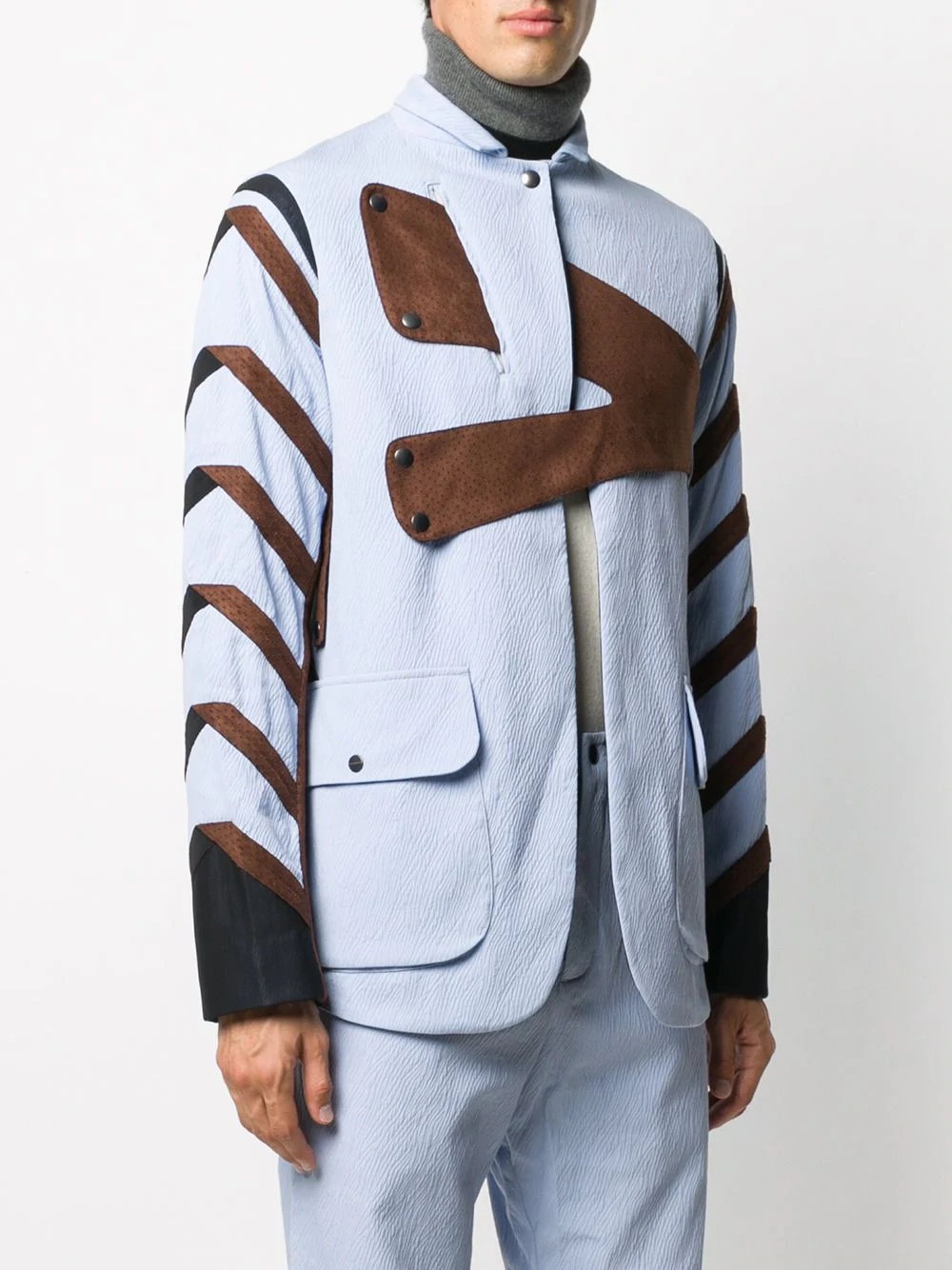 contrast panel side stripe jacket - 3