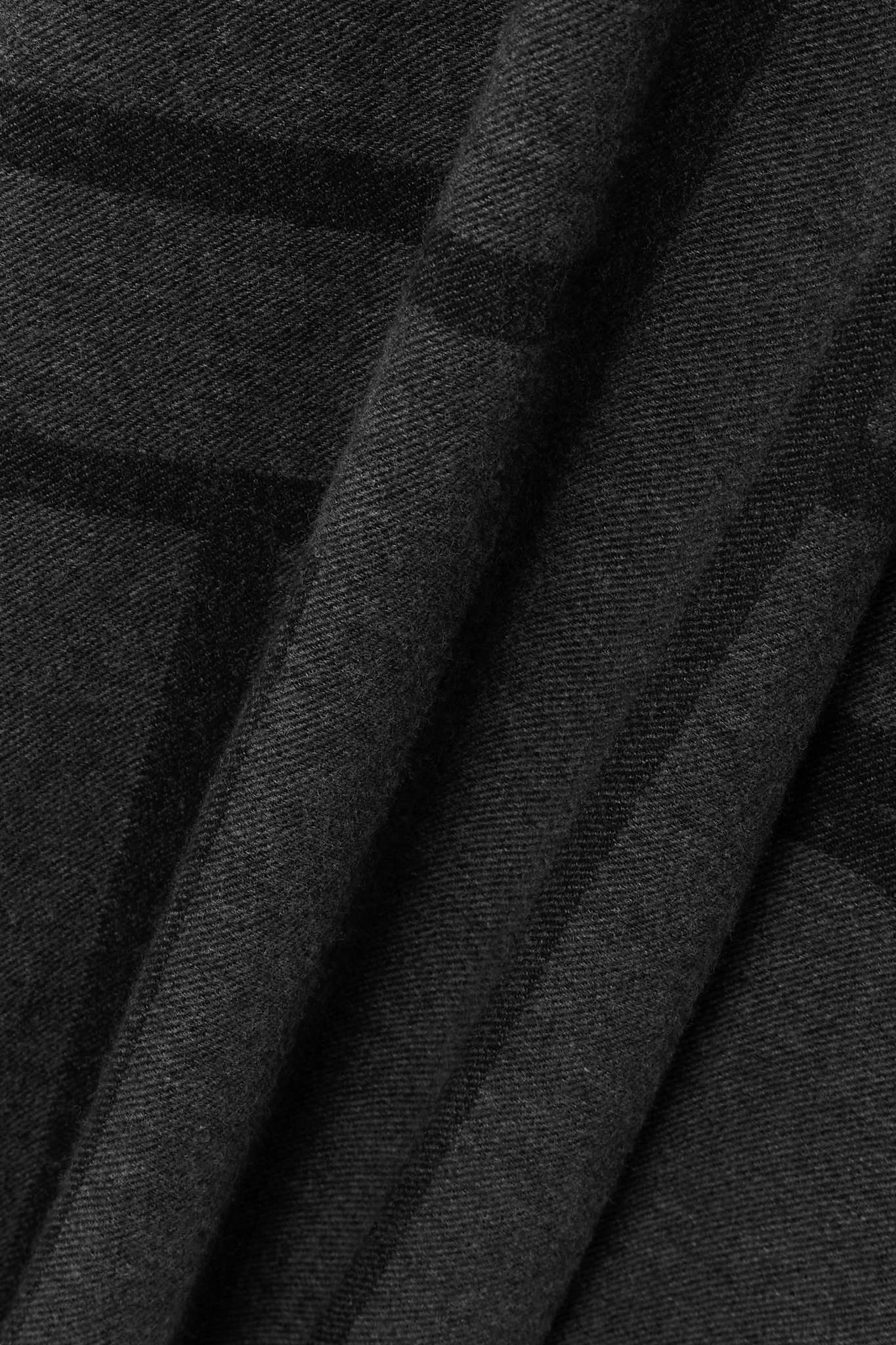 Frayed printed wool-twill maxi wrap skirt - 4