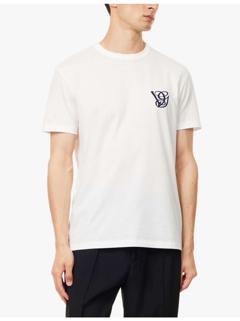 Brand-Embroidery Short-Sleeves Cotton-Jersey T-Shirt - 3