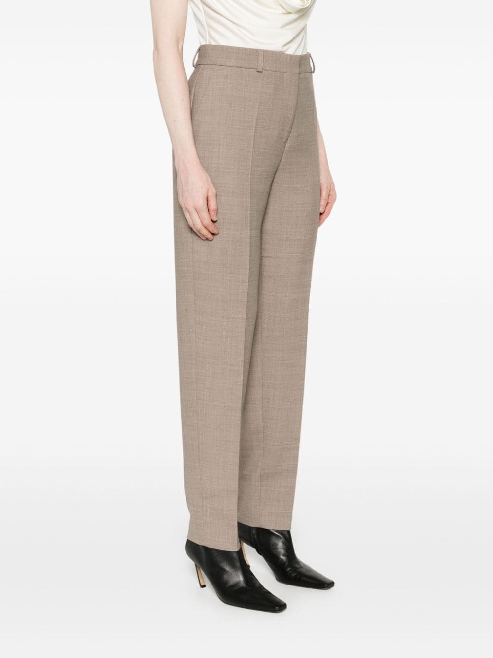 mélange-effect trousers - 3