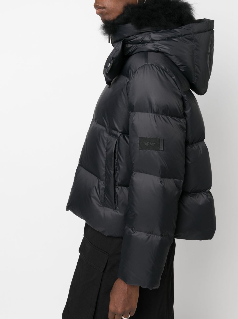 detachable-hood zipped puffer jacket - 5