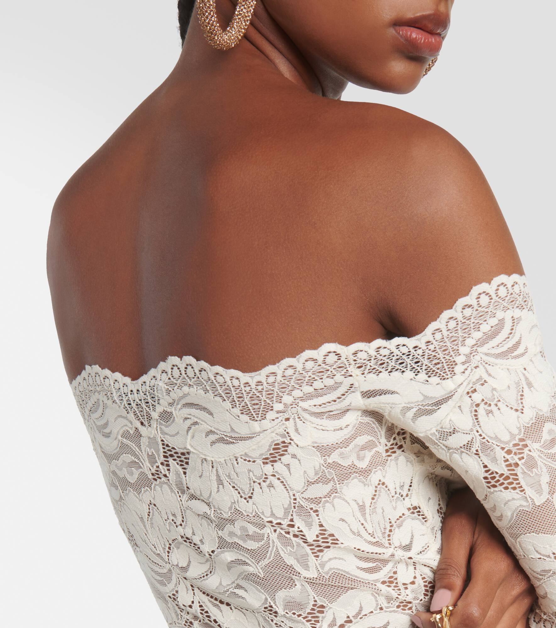 Off-shoulder lace top - 5