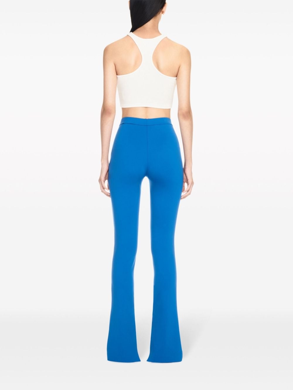 logo-waistband flared leggings - 4
