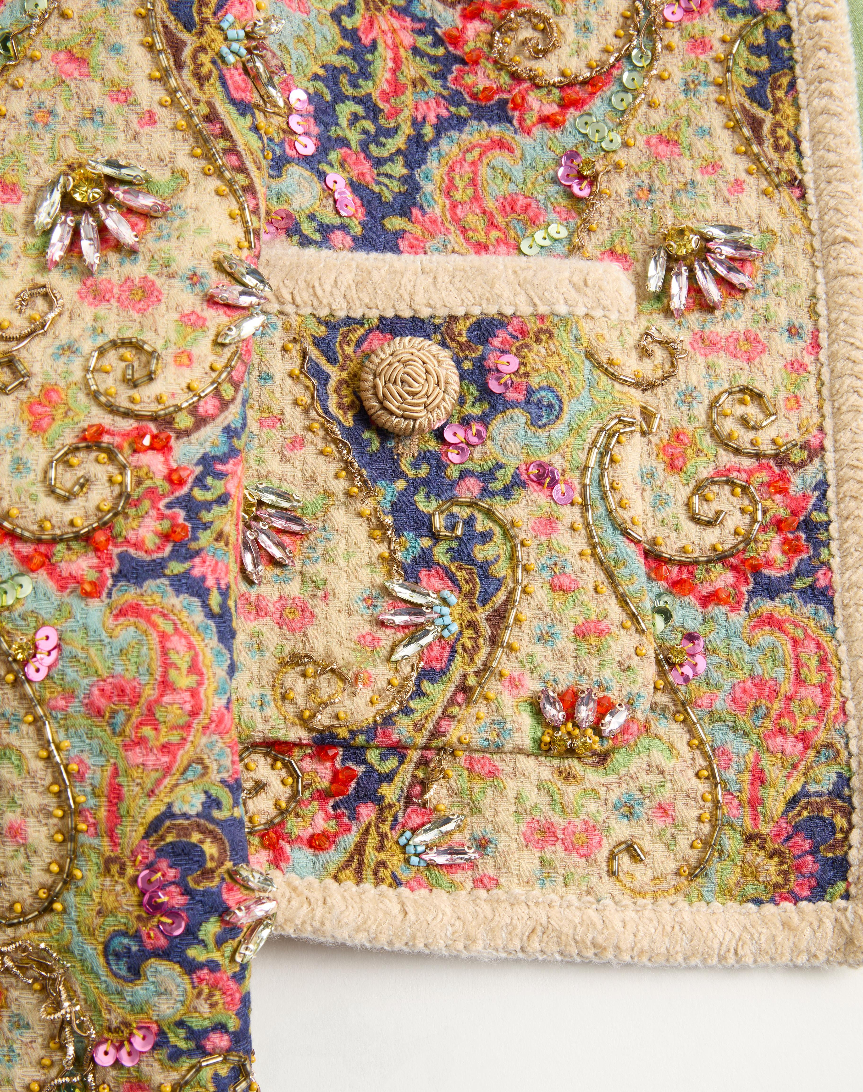 PIQUET JACKET WITH VOYAGE IMAGINAIRE PAISLEY PRINT - 8
