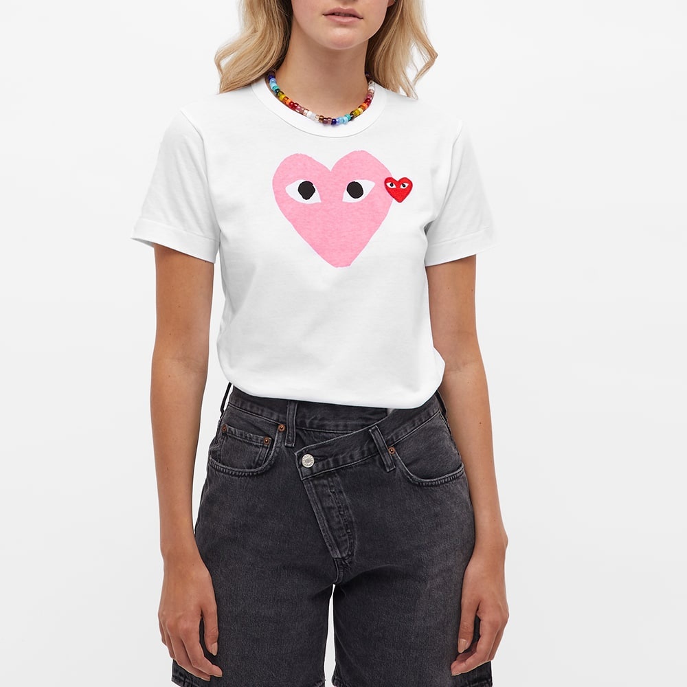 Comme des Garcons Play Women's Double Heart Logo Tee - 3