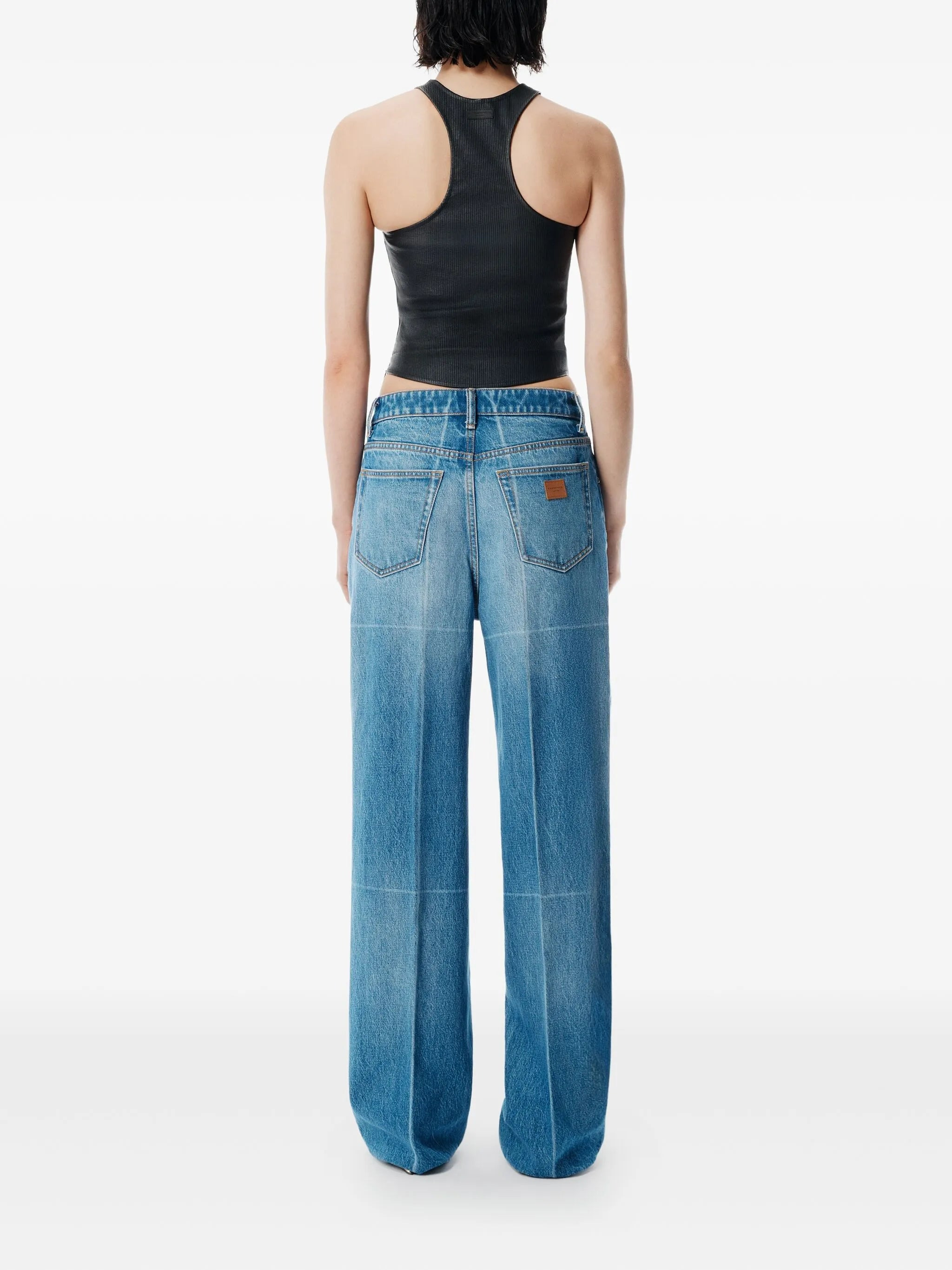 faded panel jeans - 3
