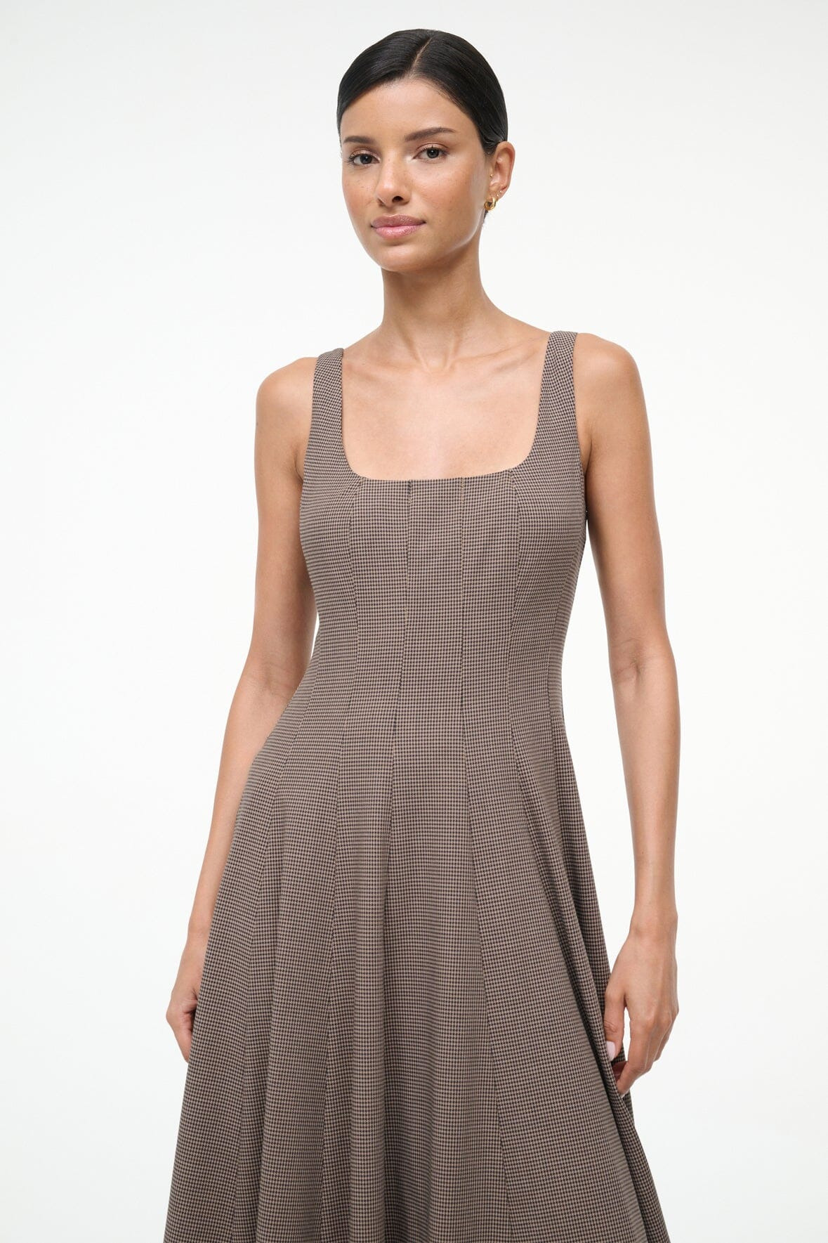 STAUD WELLS DRESS HOUNDSTOOTH - 4