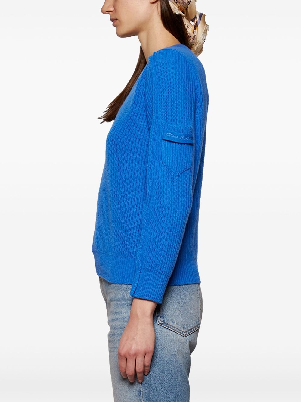 V-neck knitted sweater - 4