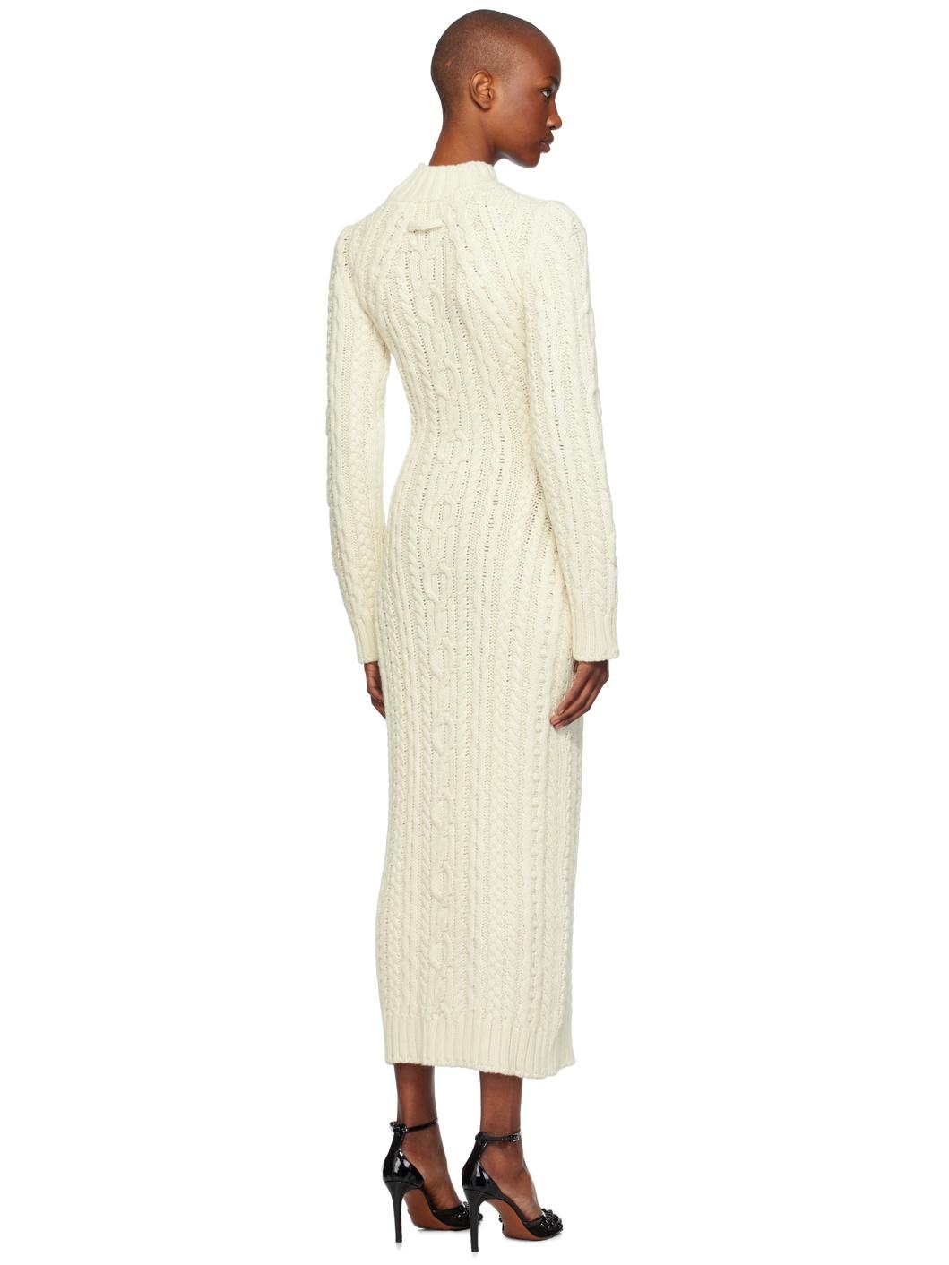 Off-White Cable Knit Maxi Dress - 3