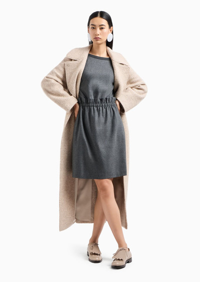 EMPORIO ARMANI Icon mélange wool flannel dress with gathering at the waist outlook