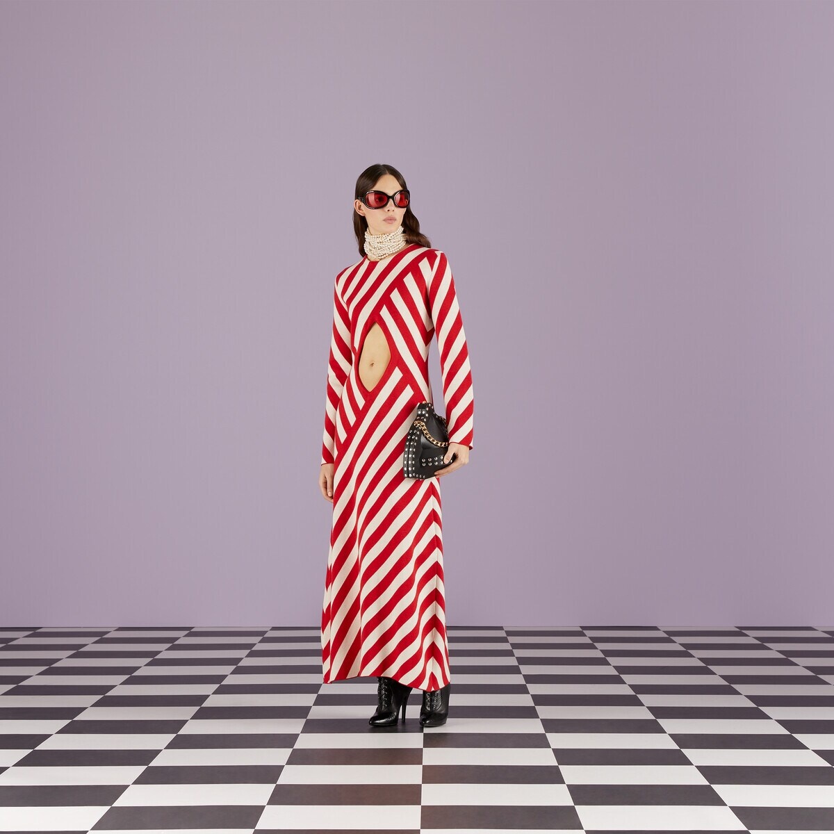Striped jacquard wool cotton dress - 2