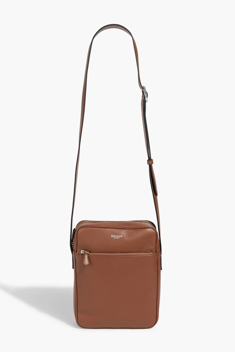 North South pebbled-leather messenger bag - 1