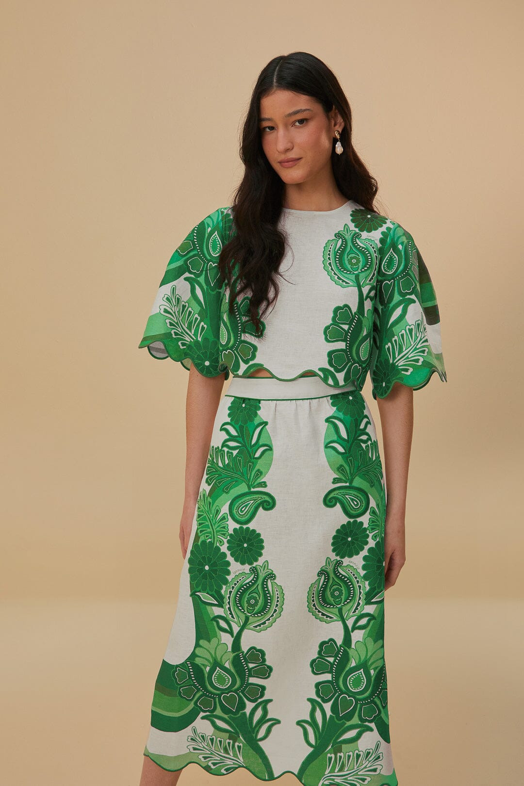 Green Color Festival Euroflax™ Midi Skirt - 3