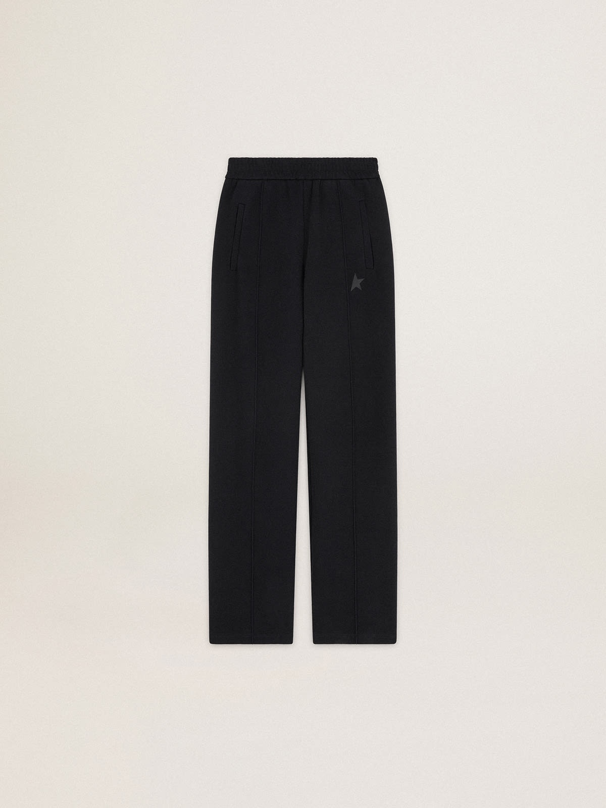 Women's black joggers with star on the front - 1