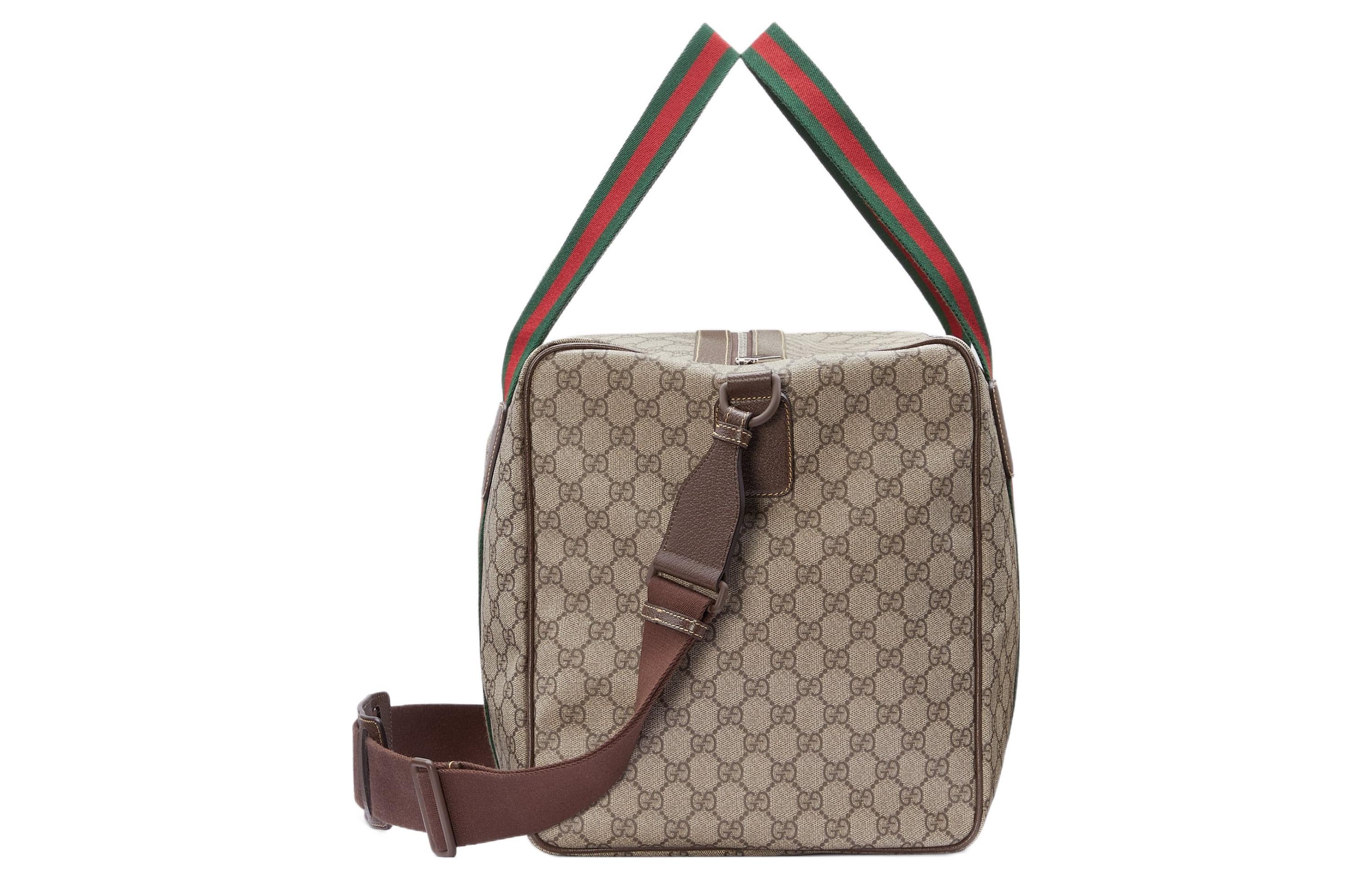 Gucci Medium Duffle Bag With Web 'Beige Brown' 758664-FACK7-9768 - 3