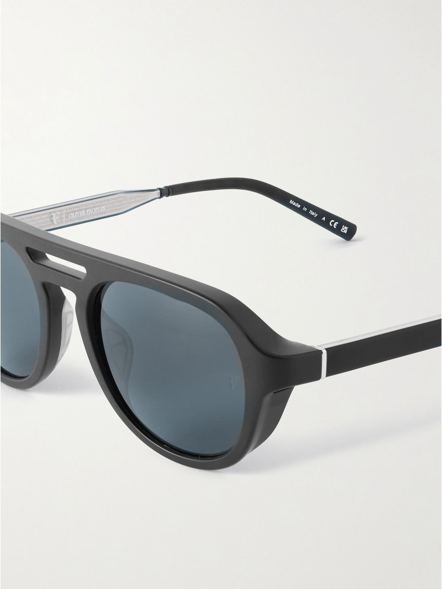 + Roger Federer R-13 Aviator-Style Acetate Sunglasses Black - 3