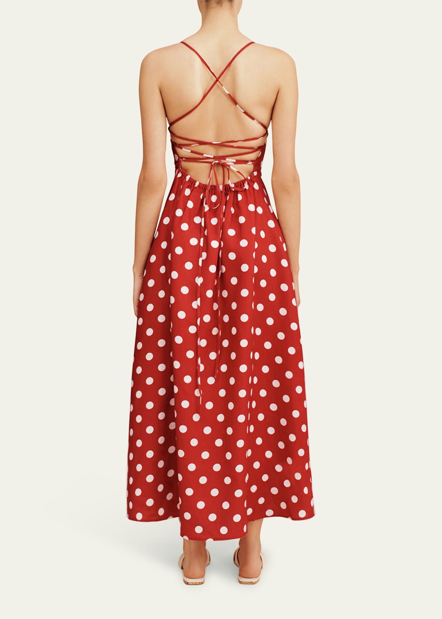 Lori Polka-Dot Linen Maxi Dress - 3