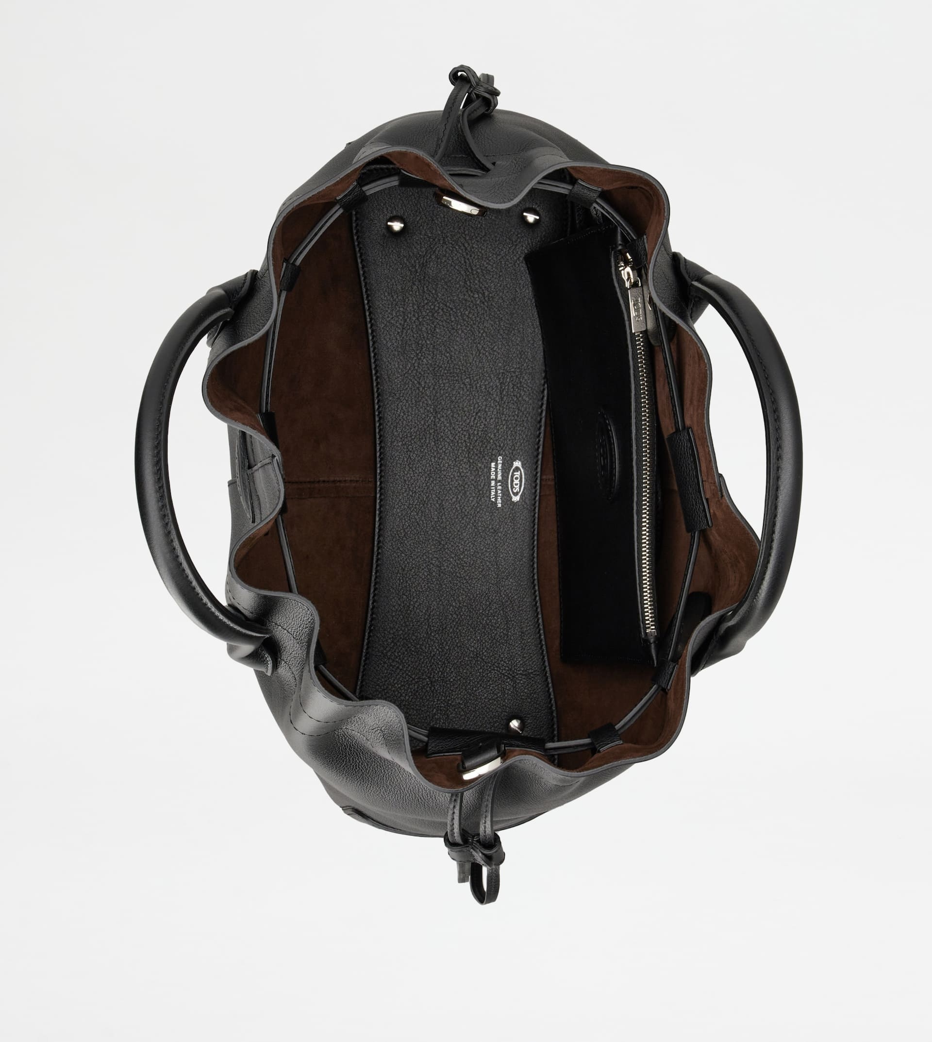 TOD'S DI BAG IN LEATHER SMALL WITH DRAWSTRING - BLACK - 5