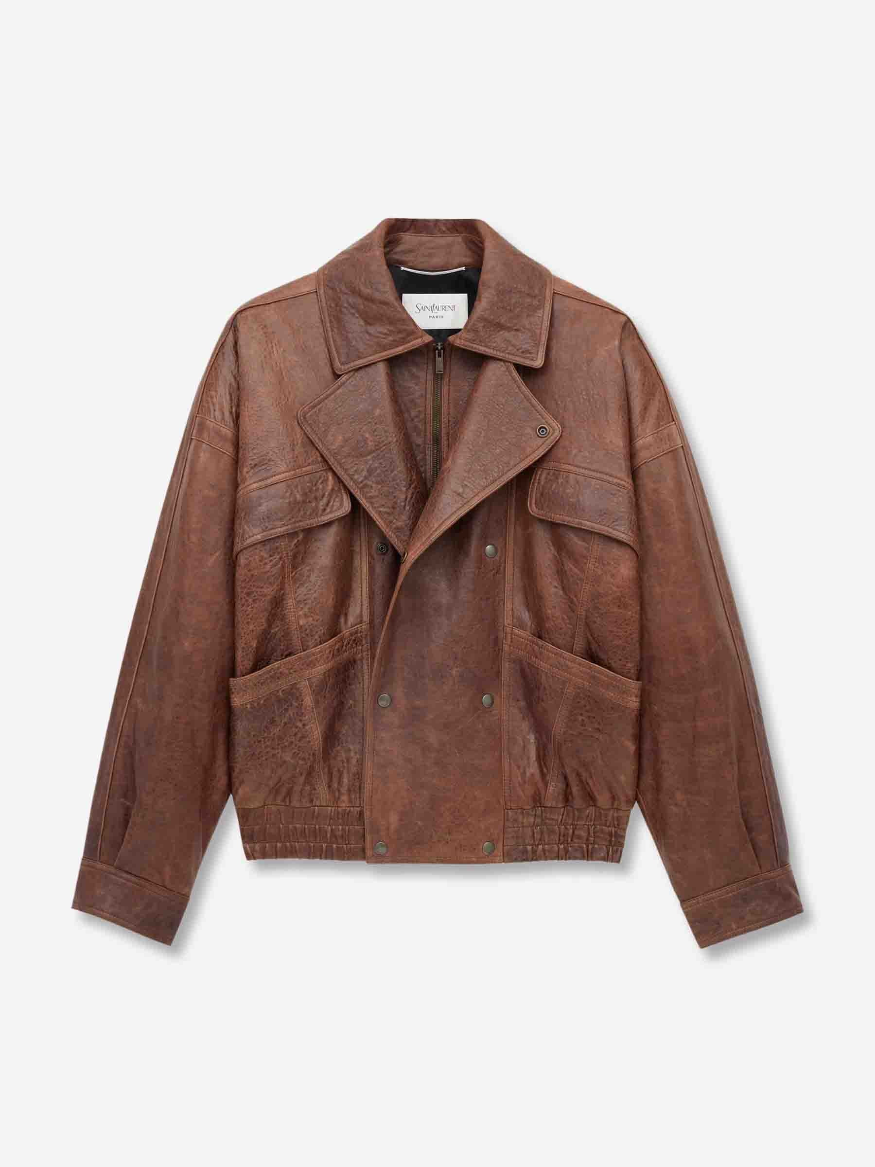 CROSSED LEATHER JACKET - 2