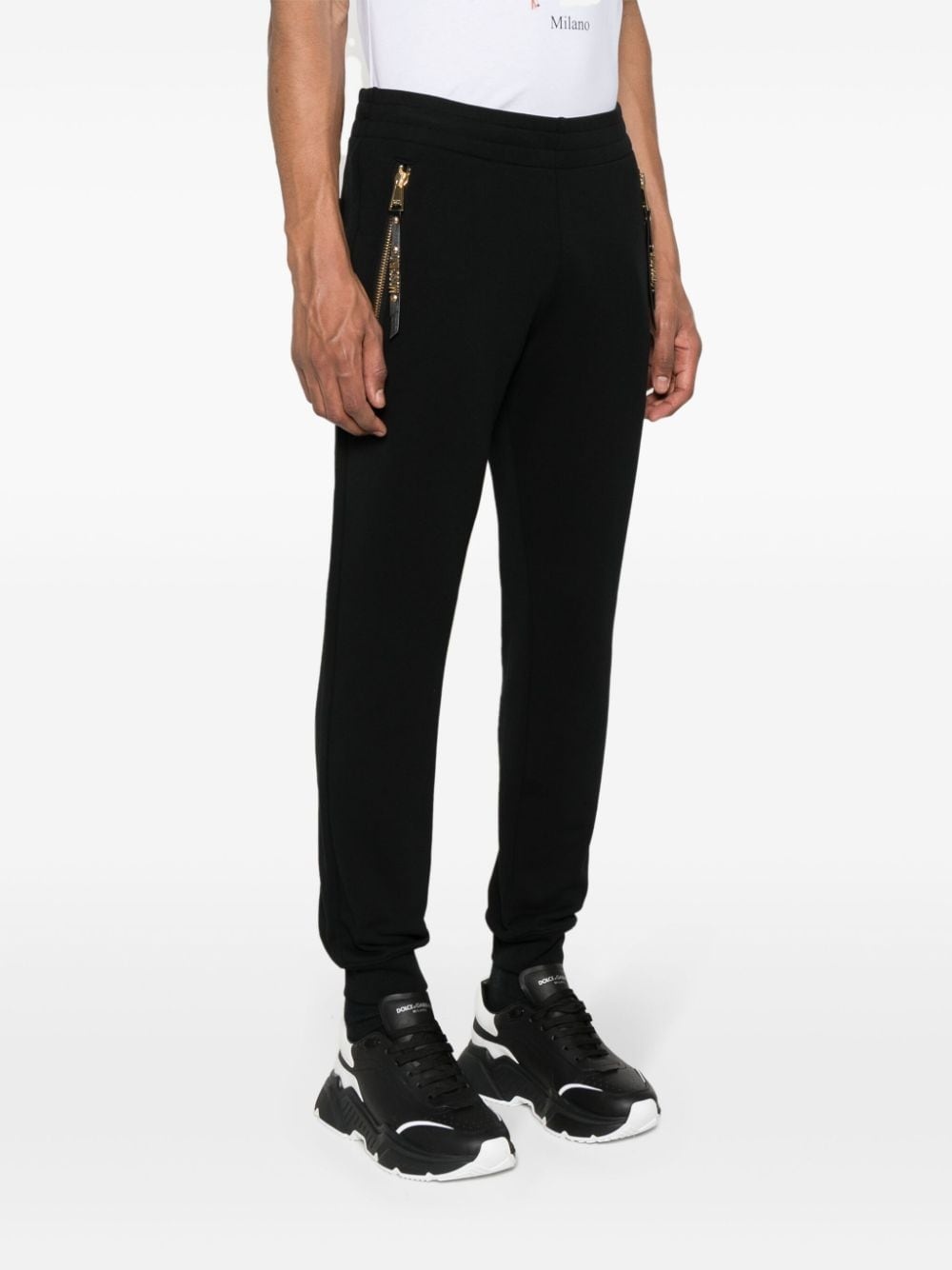 logo-lettering cotton track pants - 3