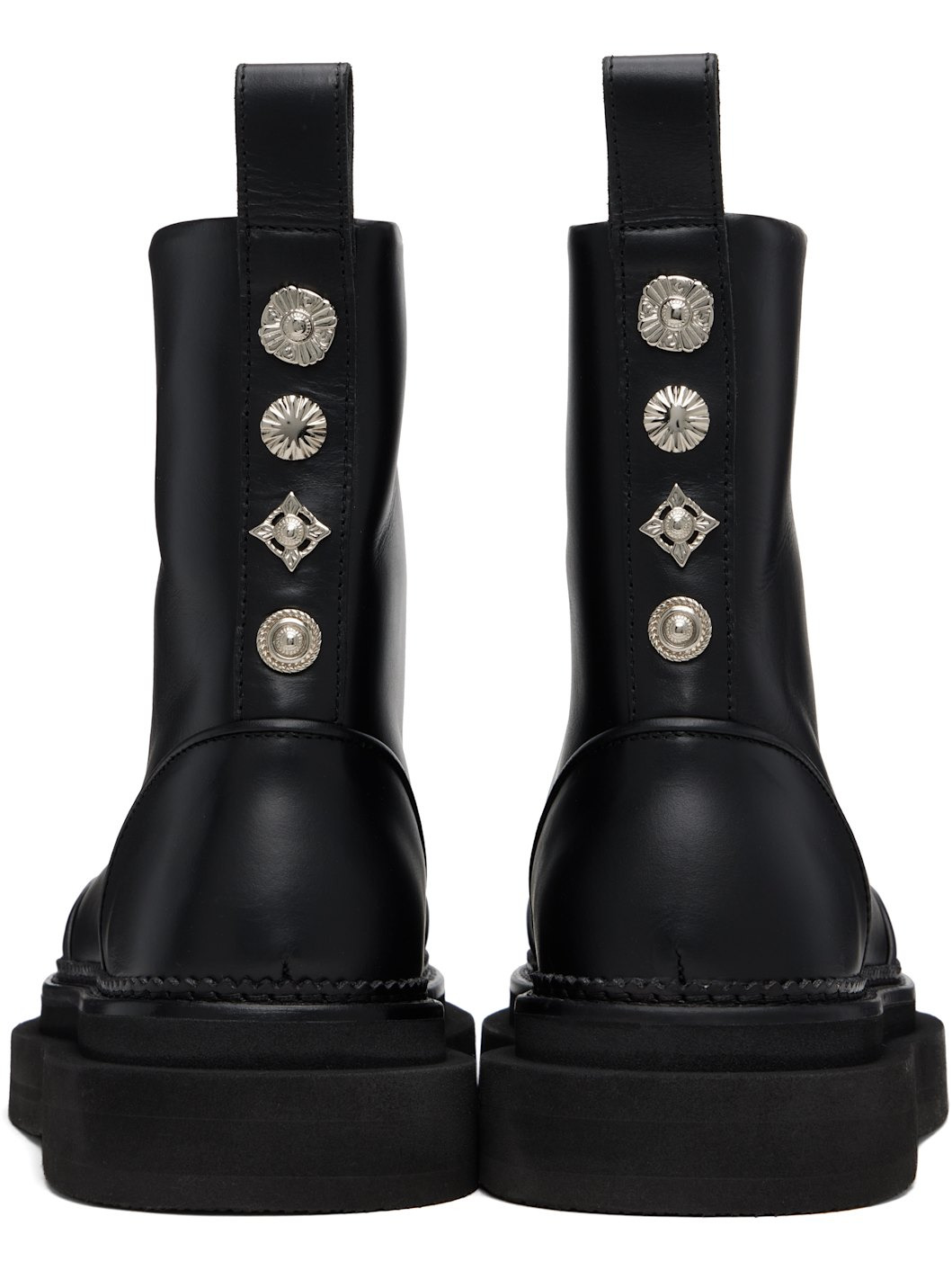 Black Leather AJ1430 Zip-Up Boots - 2