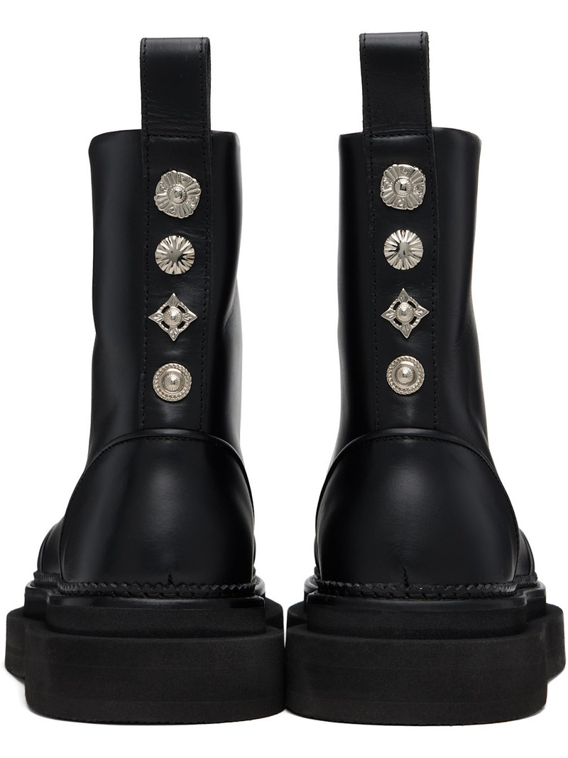 Black Leather AJ1430 Zip-Up Boots 2