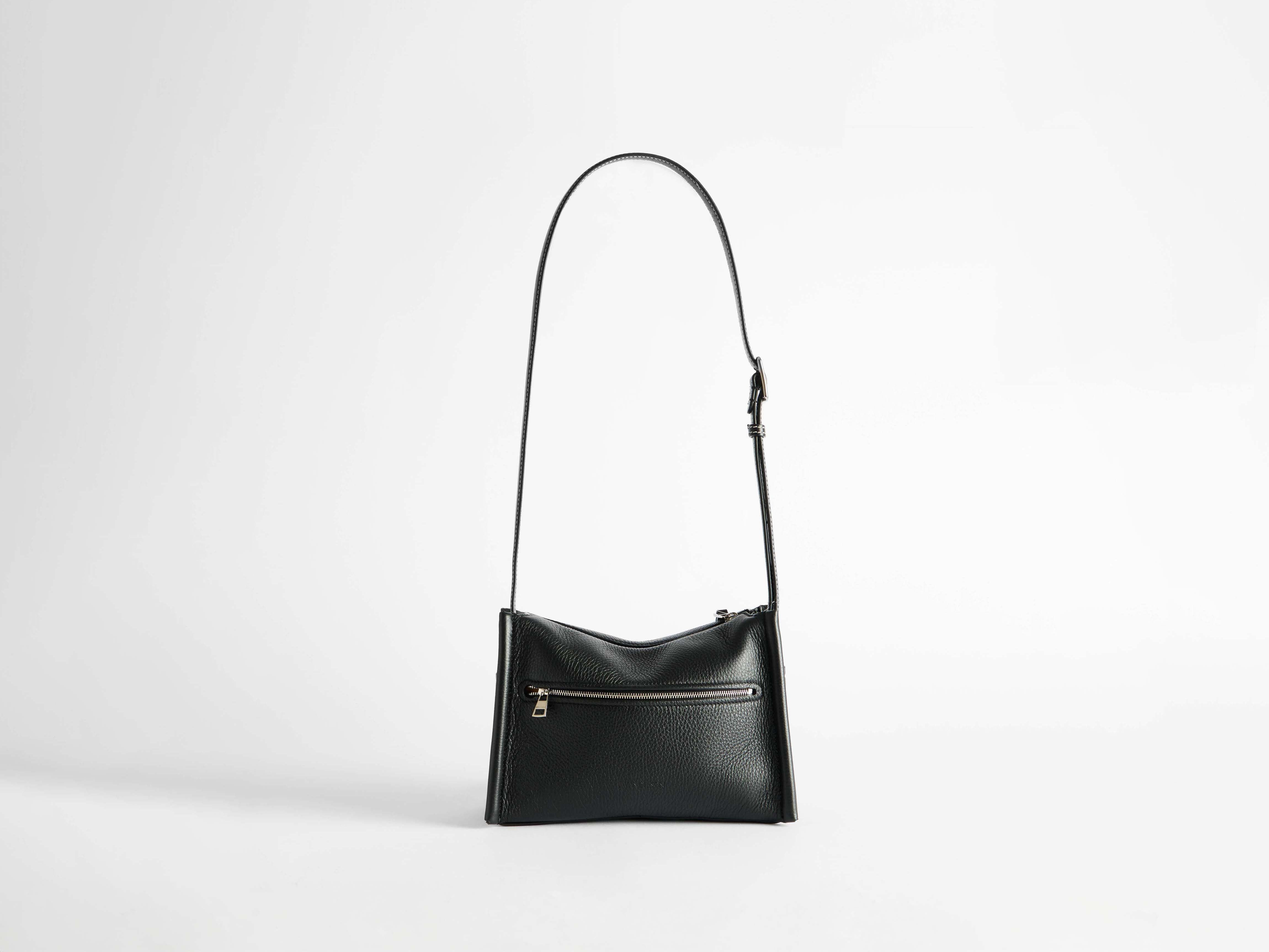 SMALL MESSENGER LOAFER BAG IN BLACK LEATHER - 4