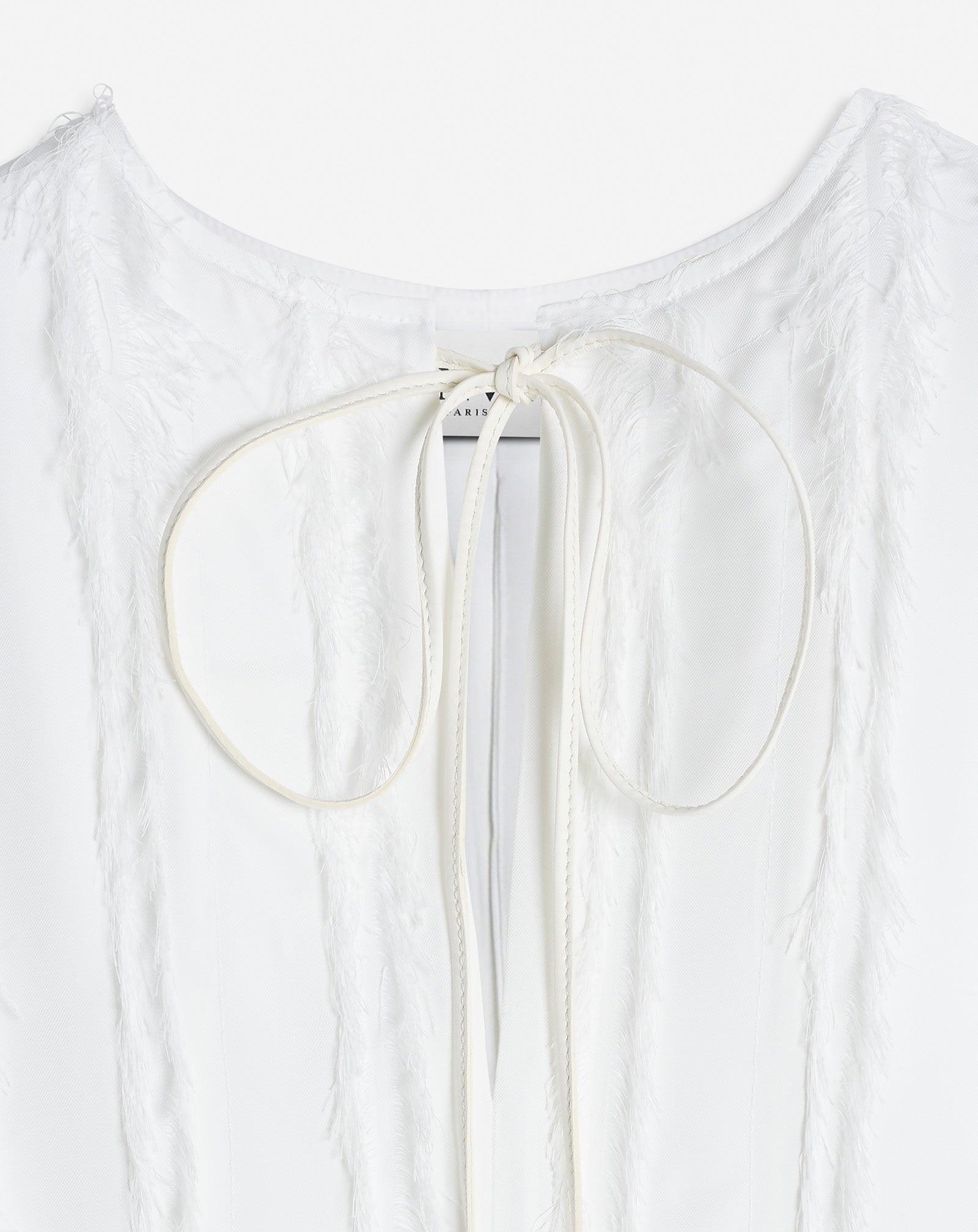 ELBOW SLEEVE MIDI DRESS WITH FRINGES - 3