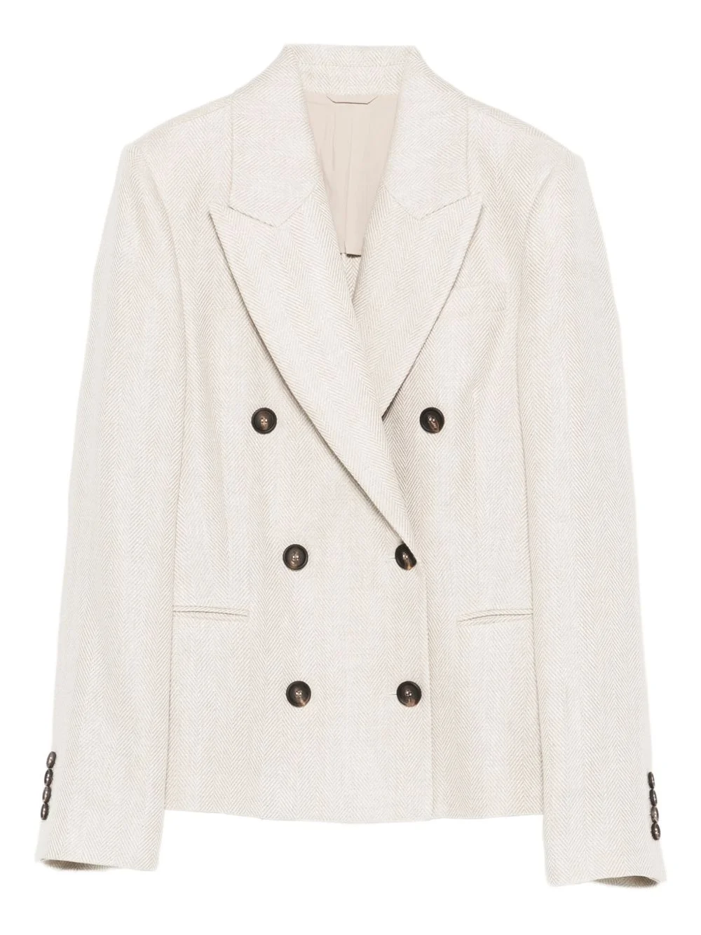 button herringbone blazer - 1
