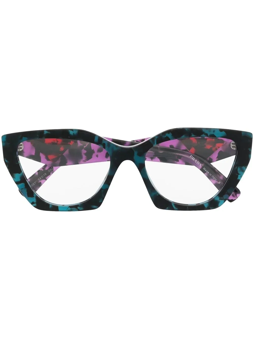 tortoiseshell-effect cat-eye glasses - 1