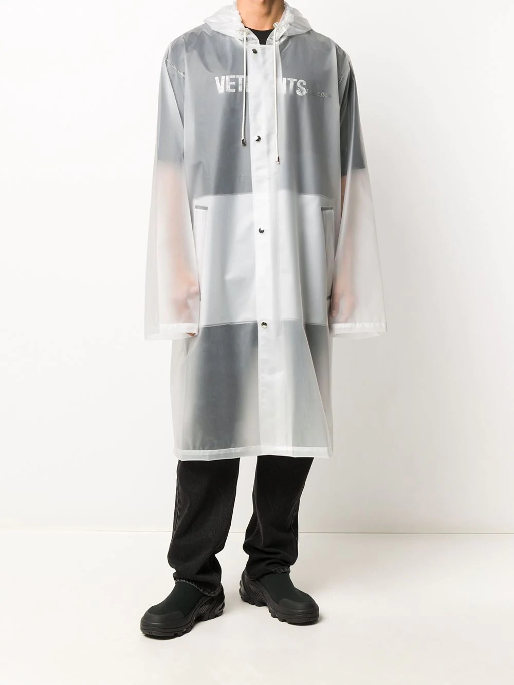 transparent hooded raincoat  - 3