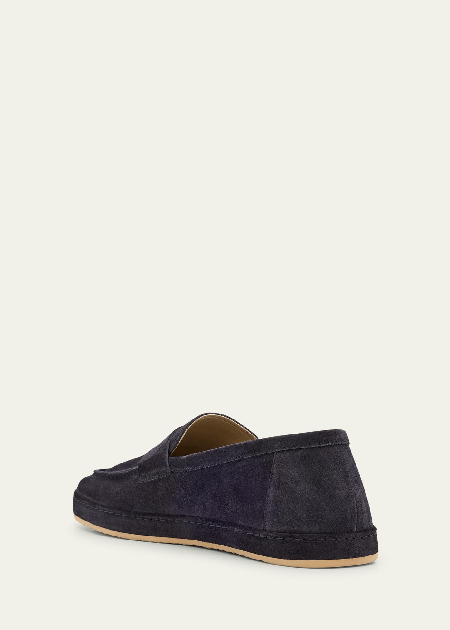 Men's Suede Rubber-Sole Penny Loafers - 4