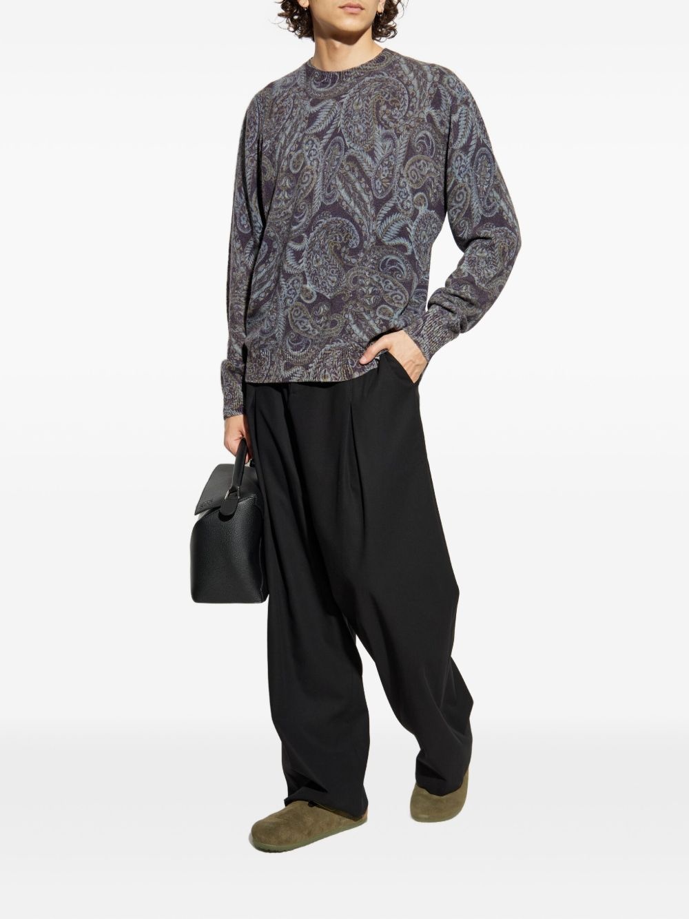 paisley ribbed wool sweater - 2