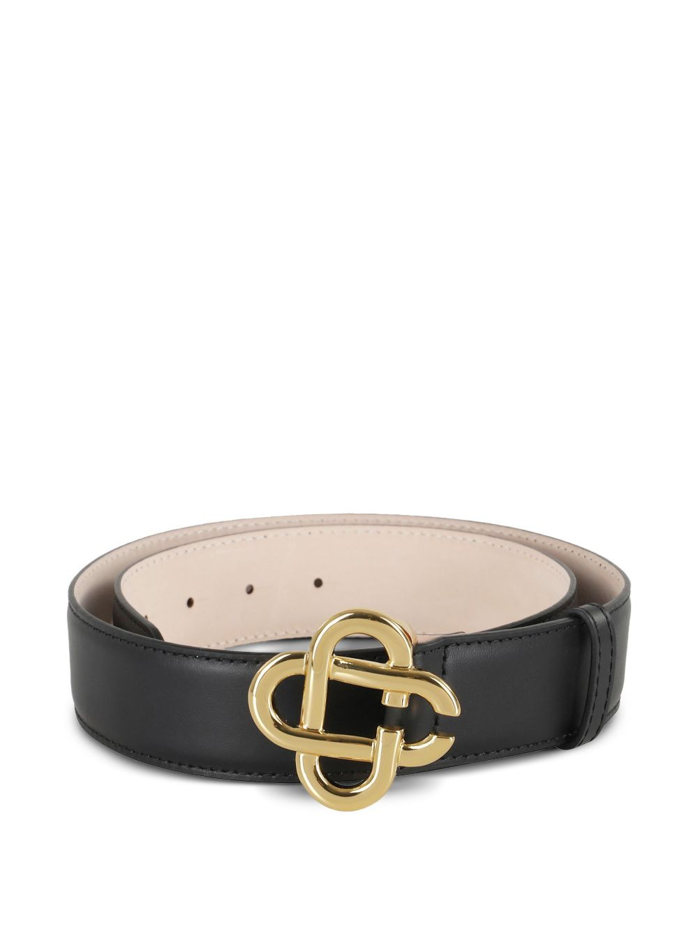 logo-buckle leather belt - 2