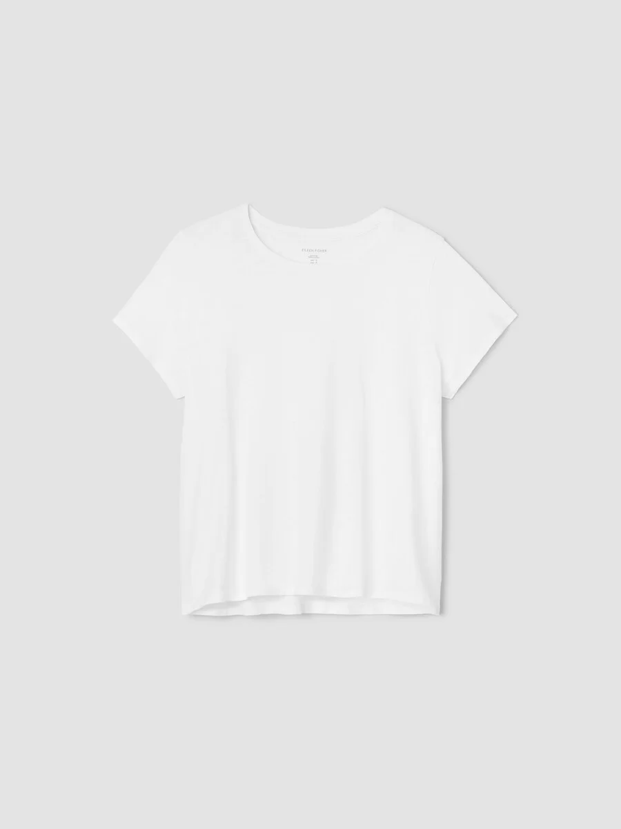 Organic Cotton Slubby Jersey Crew Neck Tee - 1