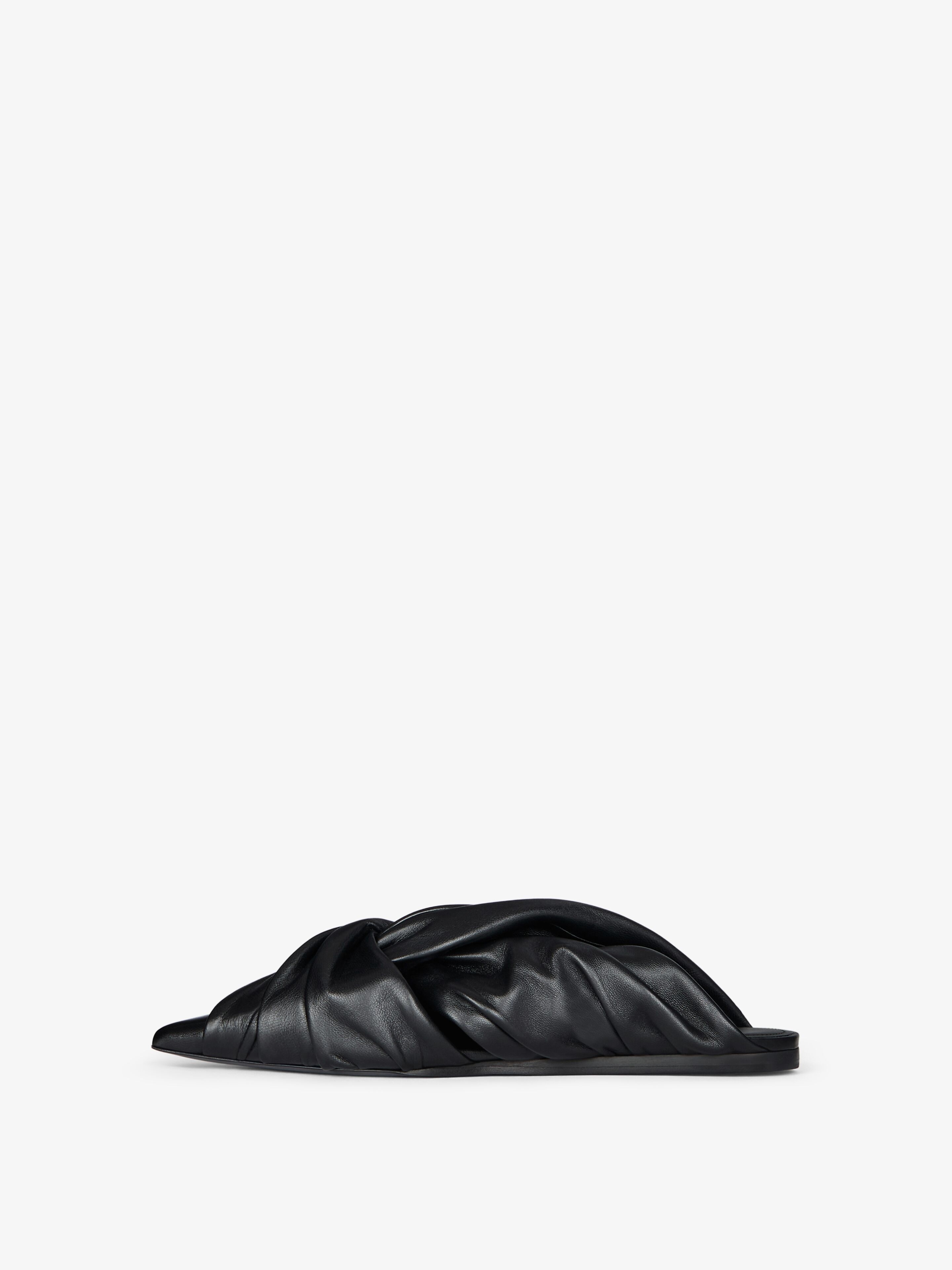 TWIST FLAT MULES IN LEATHER - 3