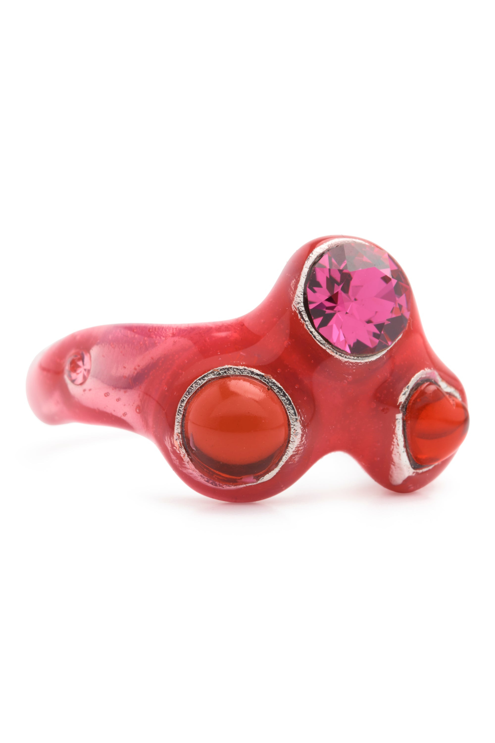 HOT METALLIC PINK FLORENCE RING - 4