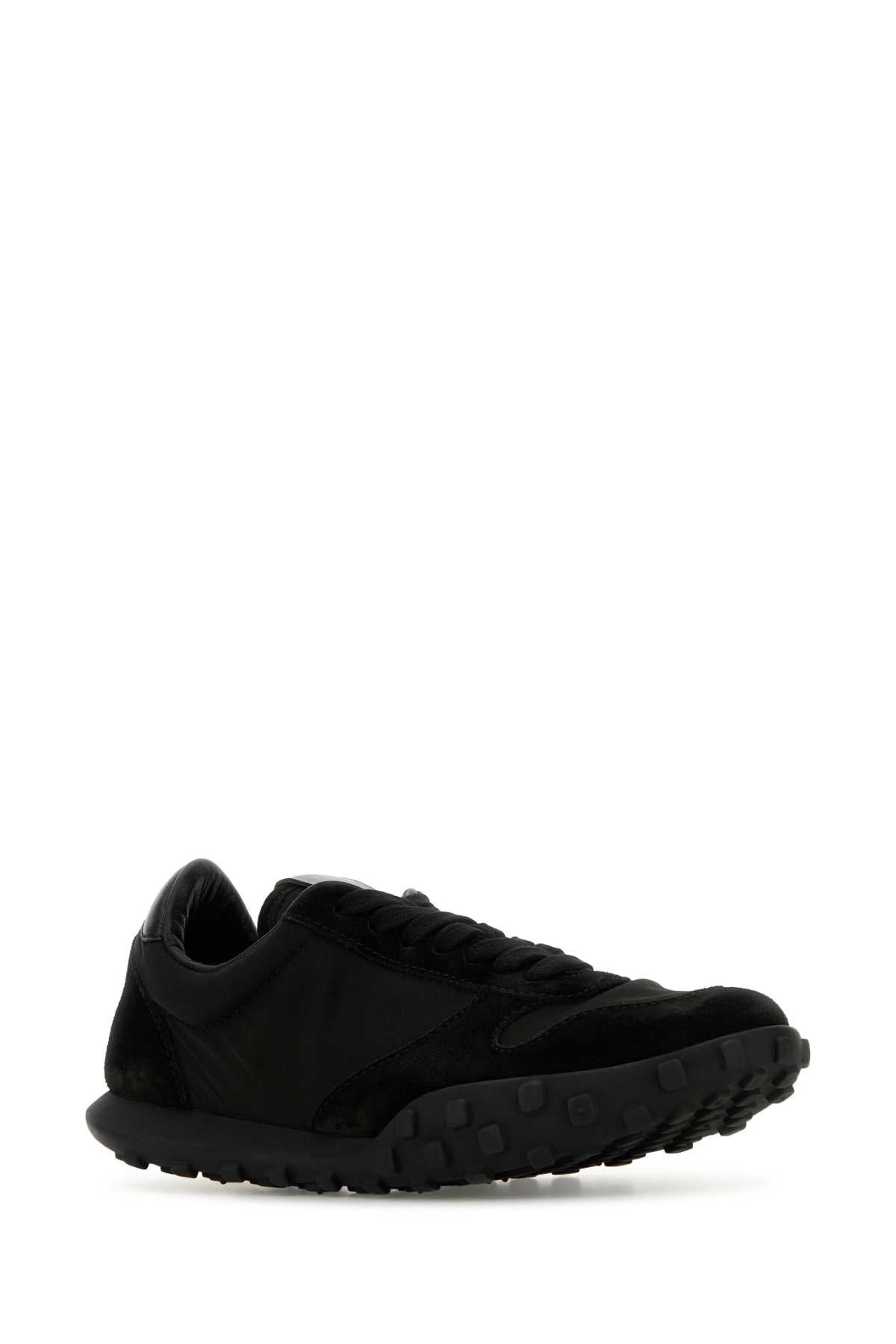 Jil Sander Women Black Fabric And Suede Moon Sneakers - 2