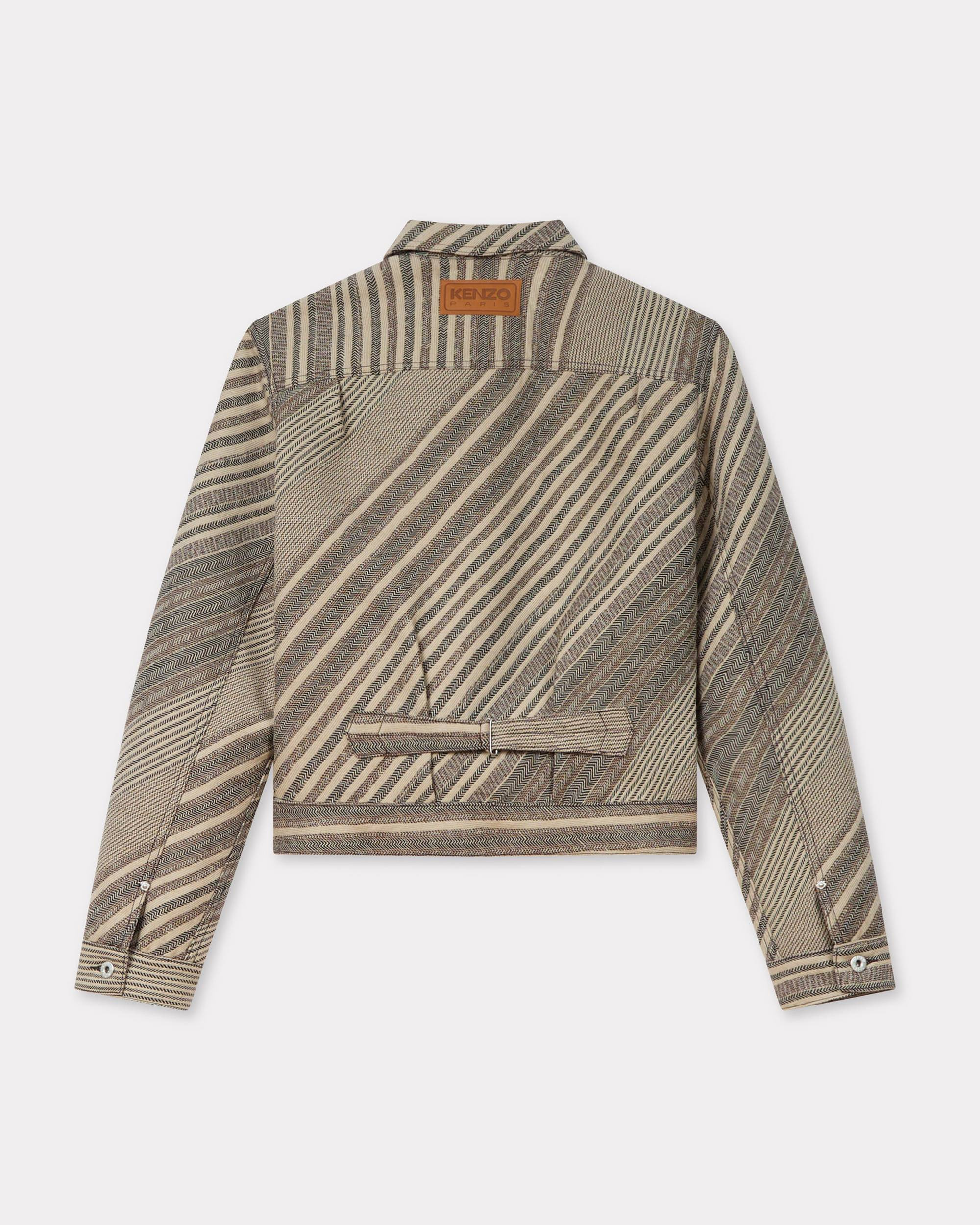 'Kenzo Diagonal Stripe' slim pleated trucker jacket - 2
