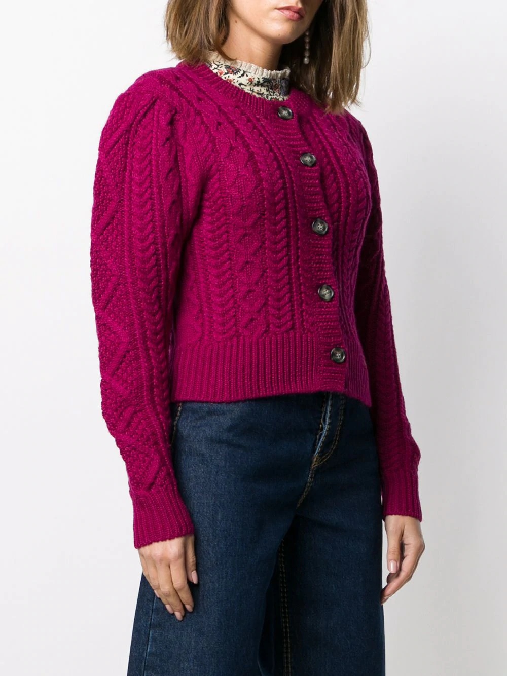 cable knit cardigan - 3