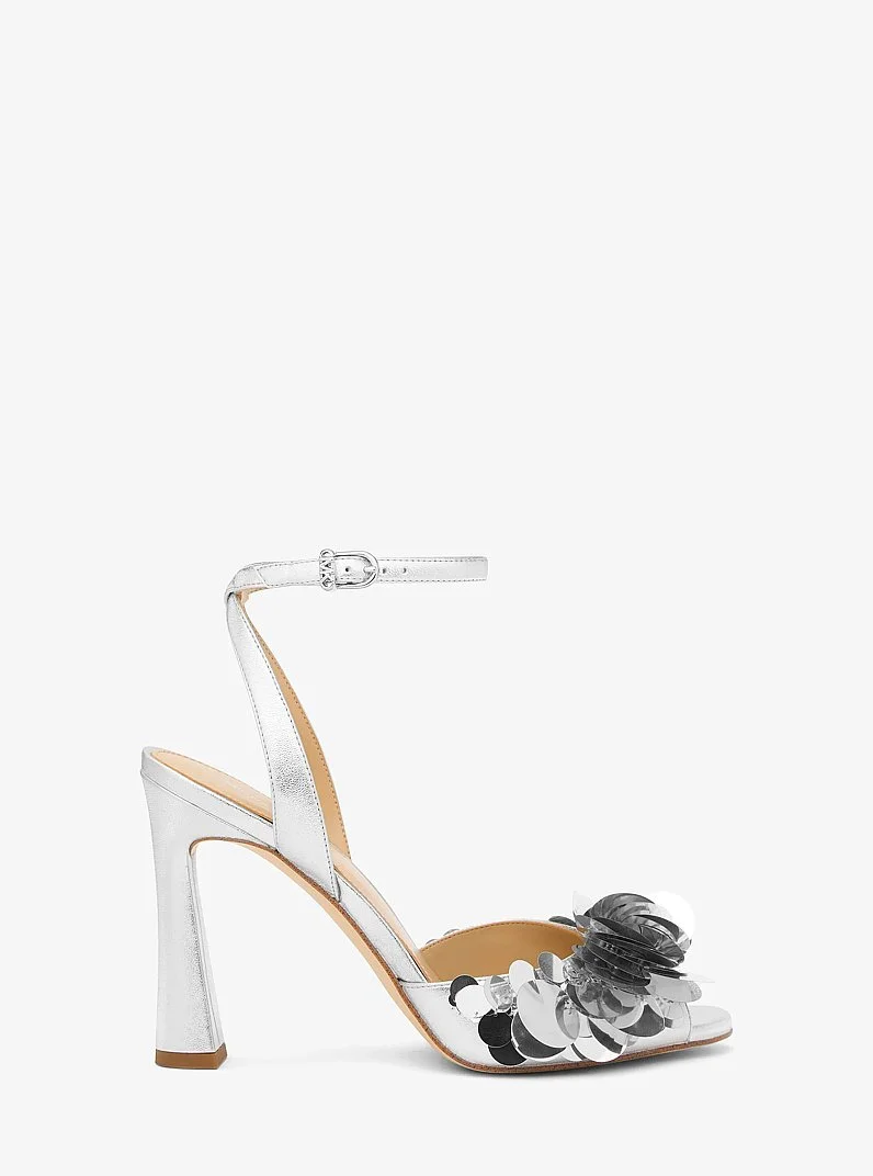 Loretta Sequin Embellished Metallic Sandal - 1